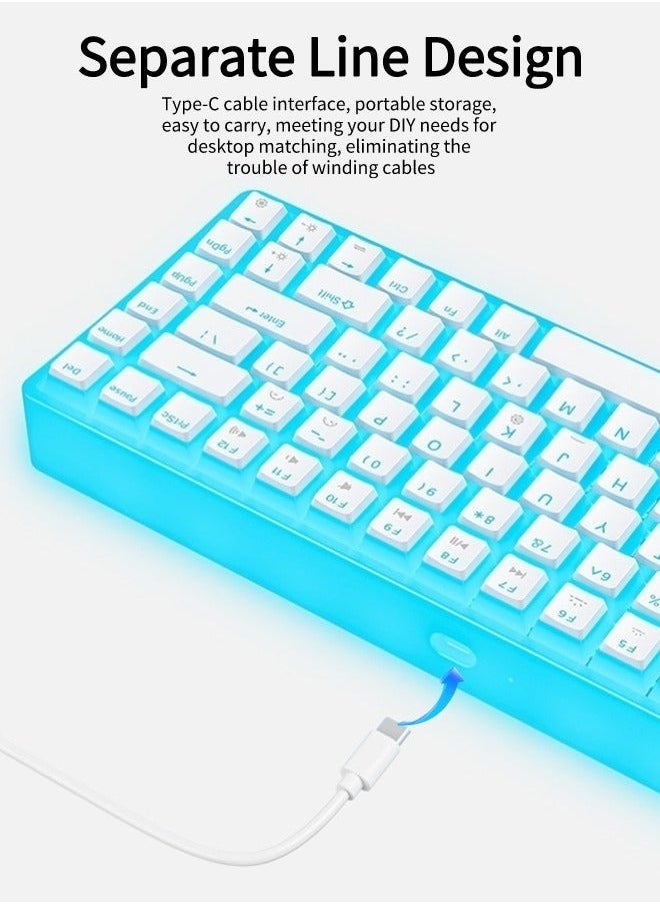 onikuma - 84 Keys RGB Red Key Gaming Keyboard 75% Mini Wired Waterproof 16M RGB Color Mechanical Keyboard For Gamers - Image 1