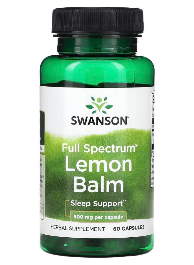 SWANSON Full Spectrum Lemon Balm 500 mg 60 Capsules