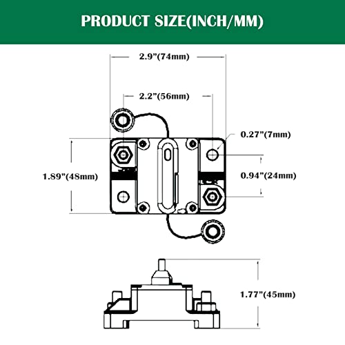 LENKRAD 140A Manual Reset Thermal Circuit Breaker Protect Trolling Motor Marine ATV Trailer Vehicles 12V 48V DC Waterproof 140 Amp Boat Circuit Breaker - Image 3