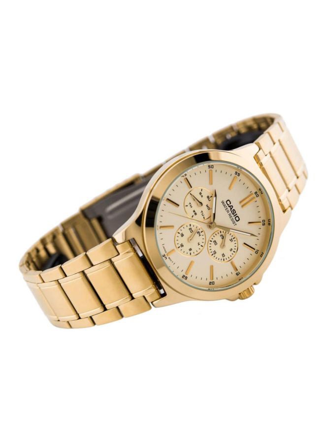 CASIO Women Water Resistant Analog Watch LTP-V300G-9AUDF - 38 mm - Gold - Image 3