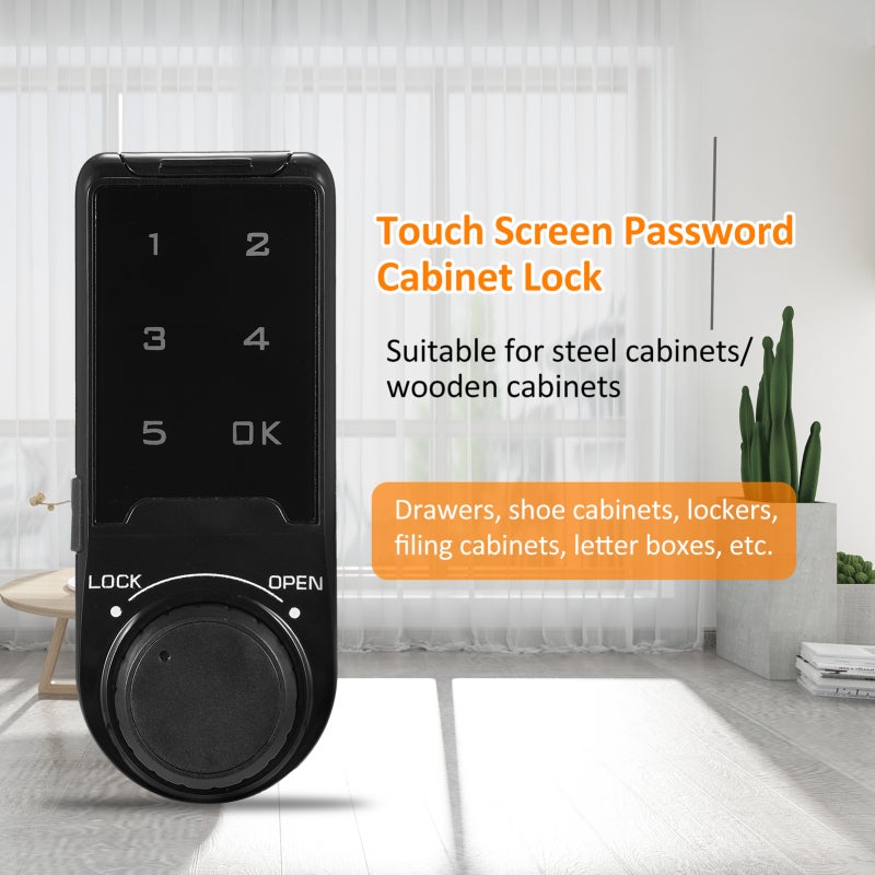 T9 Intelligent Touch Screen Combination Lock Plastic Panel Combination Lock Drawer Combination Lock Locker Lock - Image 3