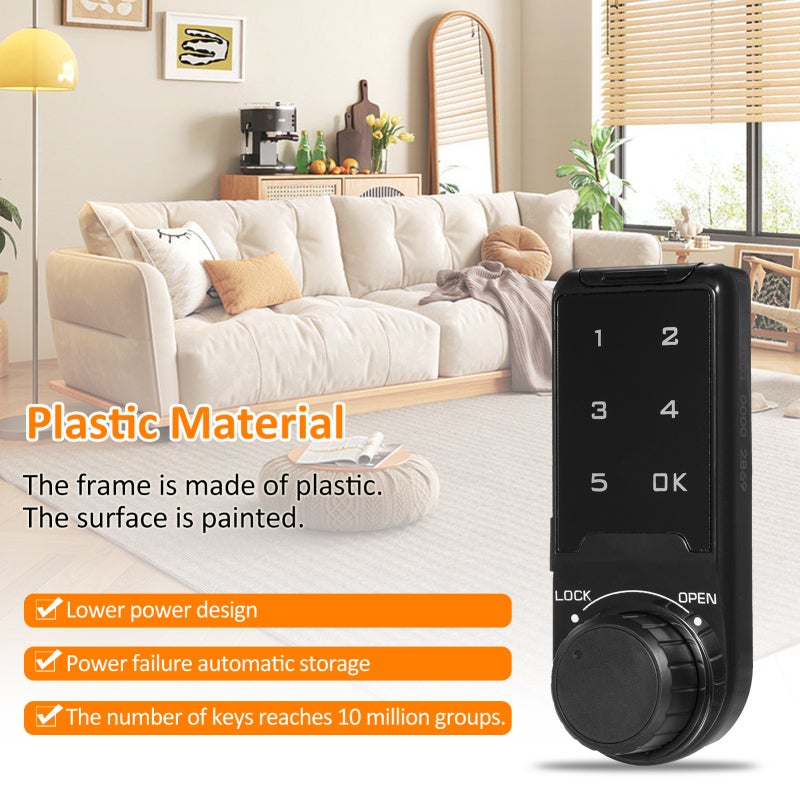 T9 Intelligent Touch Screen Combination Lock Plastic Panel Combination Lock Drawer Combination Lock Locker Lock - Image 4