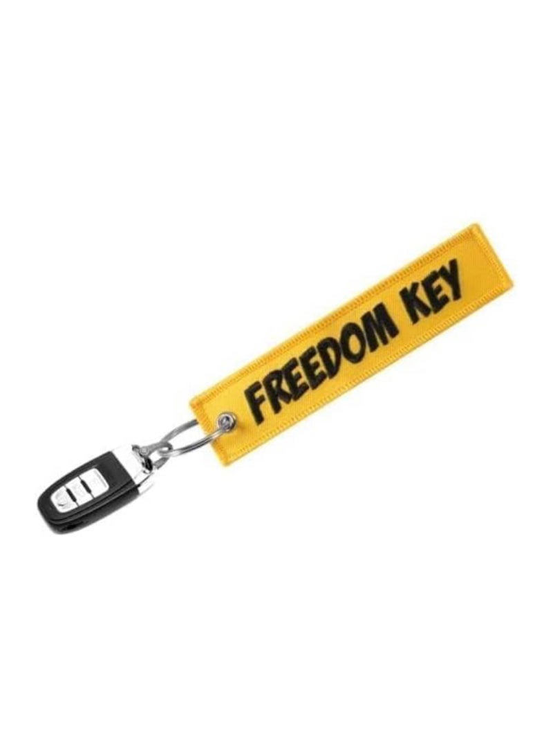 SOLDOUT Embroidery Car Bike Motorcycles Keychain Key Ring Chaveiro Key Fobs for Cars Gifts Friends Cute Fashion Key Ring (Yellow, Freedom Key) - Image 2