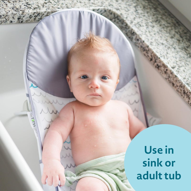 The First Years Sure Comfort Folding Baby Bather - Baby to Toddler Bath Tub - No-Slip Seat - for Sink or Tub Use - Image 3