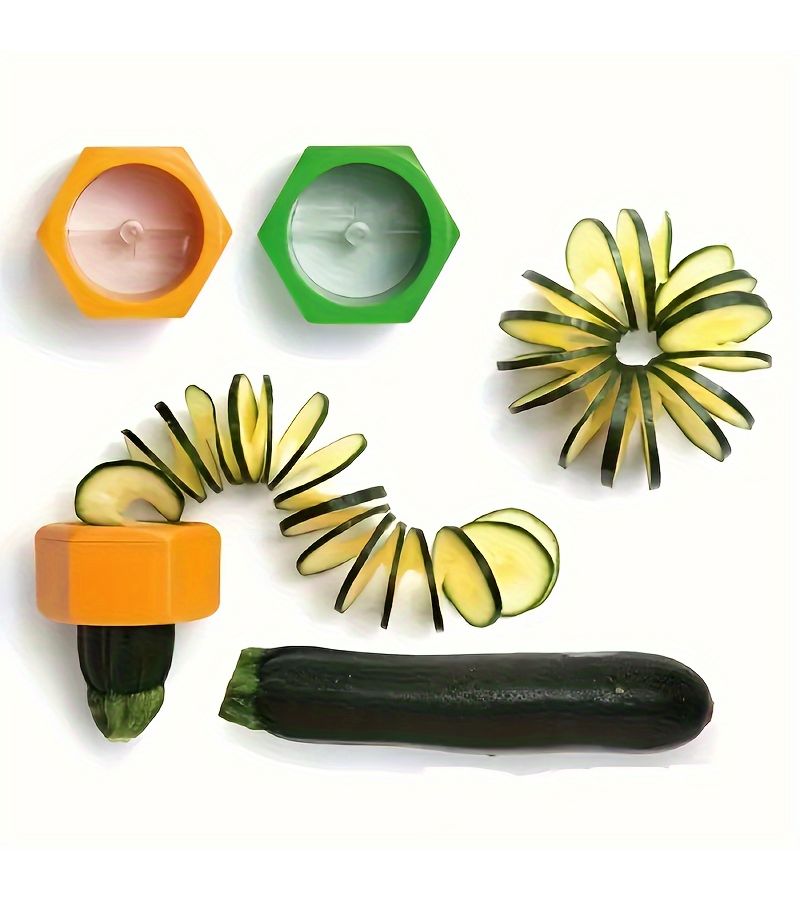 Green Rotary Cucumber Peeler Slicer Home Kitchen Gadget - Image 3
