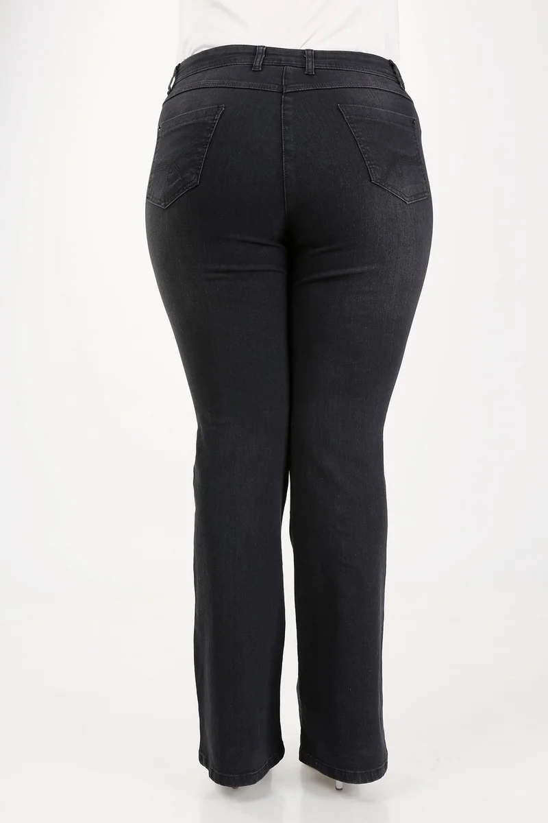 E Collection Flare Leg Lycra Plus Size Jeans Trousers