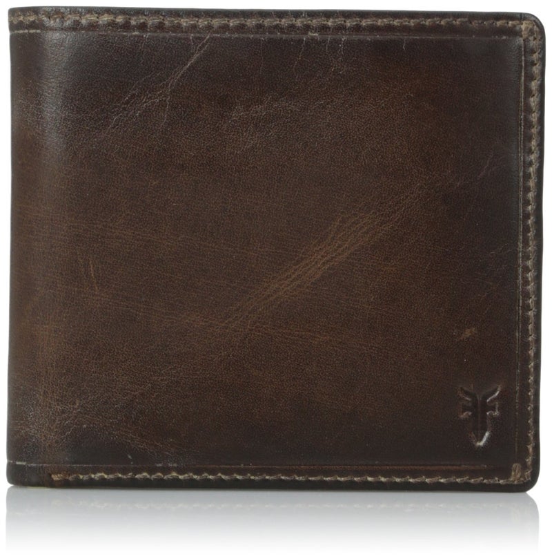 Frye mens Logan Antique Pull Up Billfold Leather wallets, Dark Brown, One Size US - Image 1