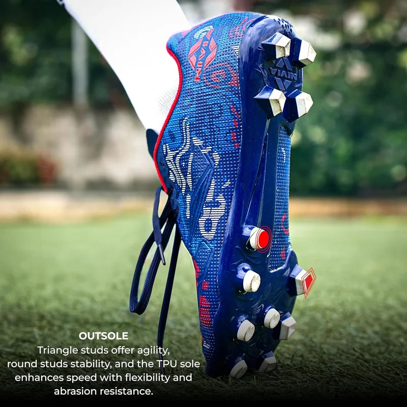 Nivia  Safari Football Stud Shoes - Navy Blue/Red  | Best Price UAE