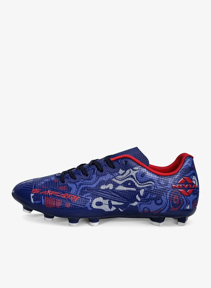 Nivia  Safari Football Stud Shoes - Navy Blue/Red  | Best Price UAE