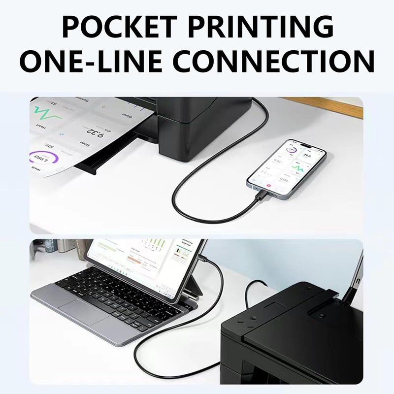 Type C to USB2.0 Square Port Printing Cord 0.5mm Wire Diameter Quick File Printing Line Easy Connection for Fax Machine Consumer Electronics Accessories - Image 3