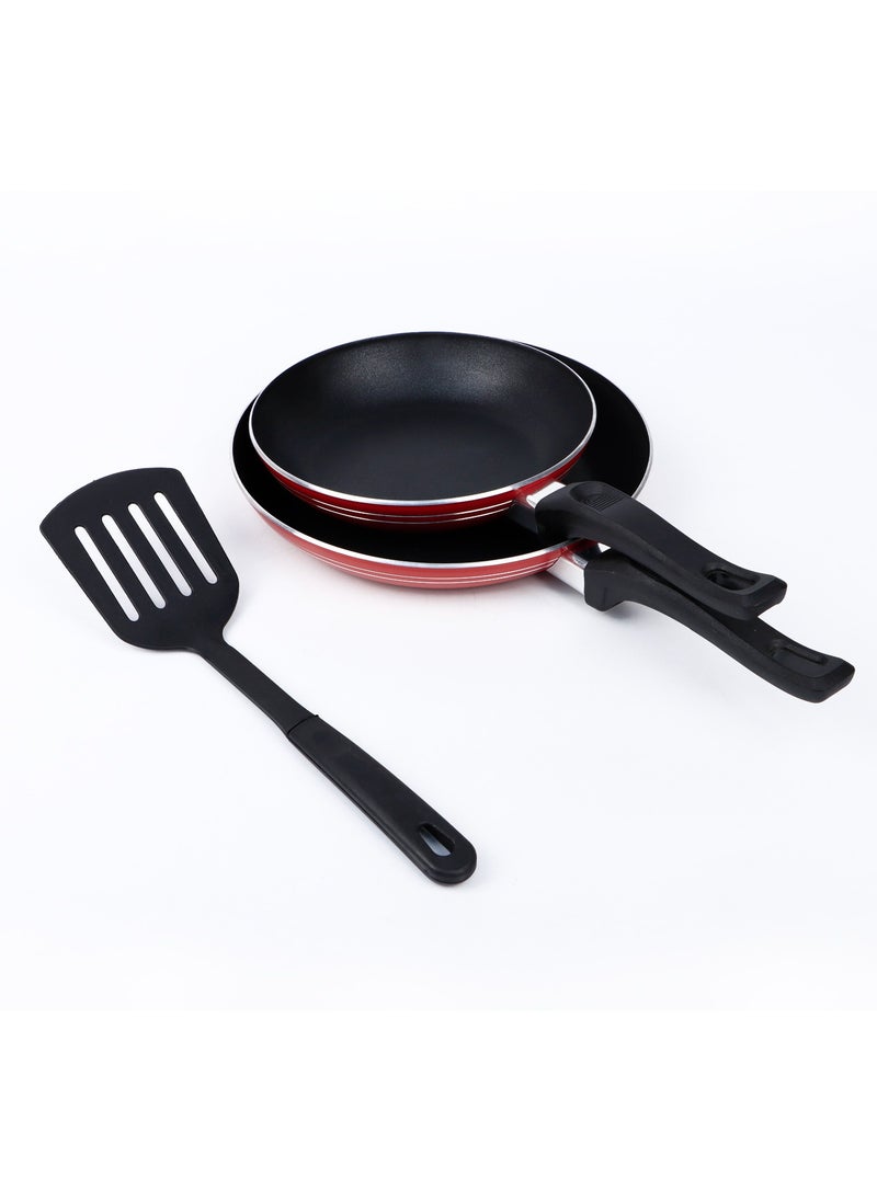 Kitchenmark KITCHENMARK 3pc Nonstick Frypans 20cm 24cm Induction Cooktop compatible with Spatula Cookware Combo Set  - Image 1