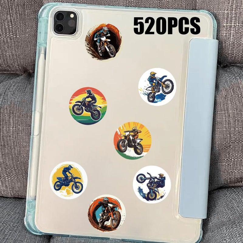 520 Pcs Round Racing Motorcycle Rider Sticker Roll 2.5 Cm for Gifting Decor - Image 5