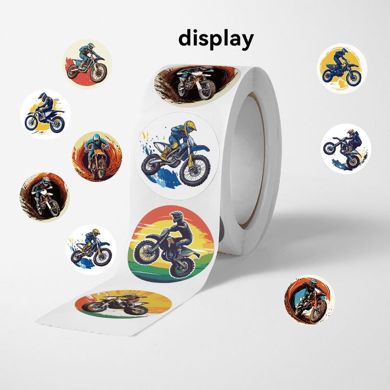 520 Pcs Round Racing Motorcycle Rider Sticker Roll 2.5 Cm for Gifting Decor - Image 4