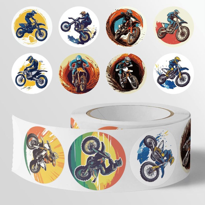520 Pcs Round Racing Motorcycle Rider Sticker Roll 2.5 Cm for Gifting Decor - Image 3