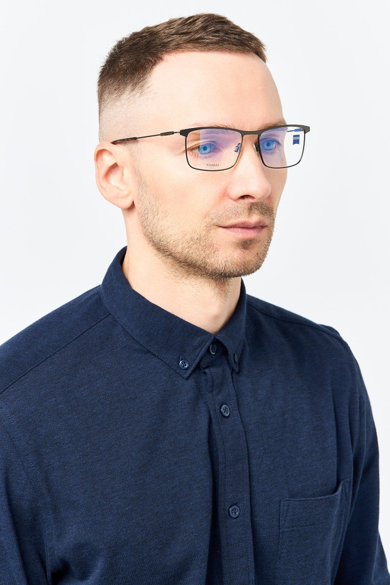 Zeiss نظارات رجالية ZS22102 مستطيلة، لون غانمتال - Image 2