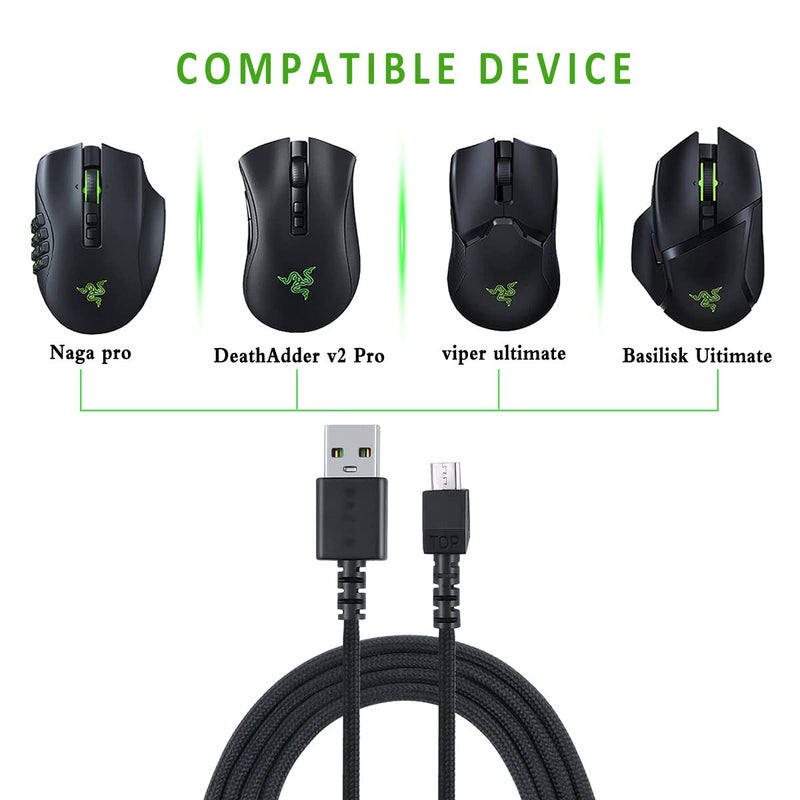 HUYUN كابل شحن USB من HUYUN لرازر ناغا برو 20000 DPI وديث أدر V2 برو ورازر باسيليسك ورازر فايبر الترايمت هايبرسبيد أخف فأرة سايبر بانك 2077 - Image 4