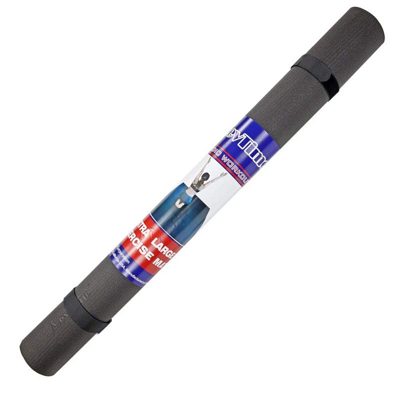 RevTime حصيرة تمارين كبيرة RevTime 6 × 4 أقدام (72" × 48" × 1/4") بسماكة 6 مم وكثافة عالية لتمارين القلب واليوغا في المنزل، أرضية صالة رياضية متينة، سوداء - Image 3