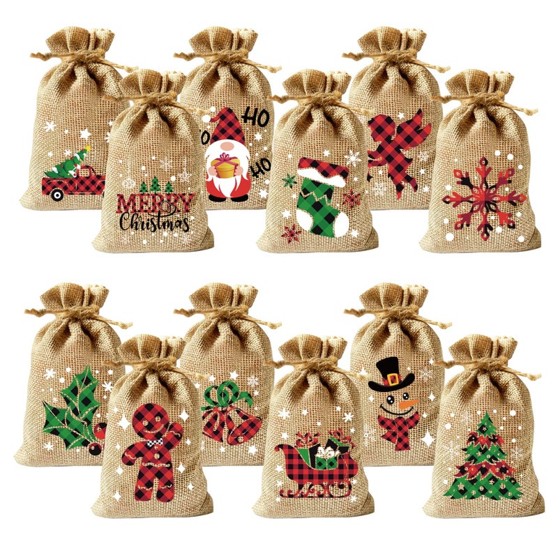 CCINEE 36pcs Christmas Drawstring Goody Candy Gift Bags  4x6 Inch with Double Jute Drawstrings for Xmas Party Favors - Image 1
