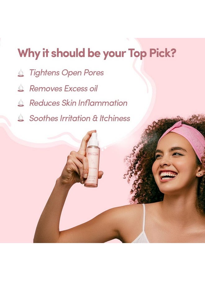 PROLIXR - Witch Hazel Hydra Glow Face Toner | Toner For Glowing Skin | Contains Aloe Vera & Witch Hazel | Toner For Open Pores Tightening | Skin Toner For Combination Skin | - 100Ml - Image 1