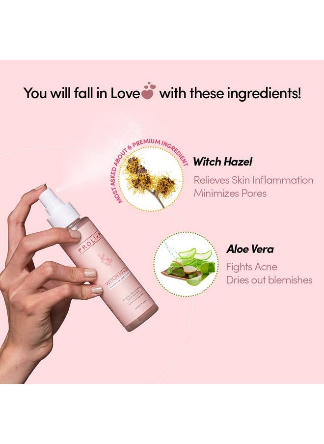 PROLIXR - Witch Hazel Hydra Glow Face Toner | Toner For Glowing Skin | Contains Aloe Vera & Witch Hazel | Toner For Open Pores Tightening | Skin Toner For Combination Skin | - 100Ml - Image 1