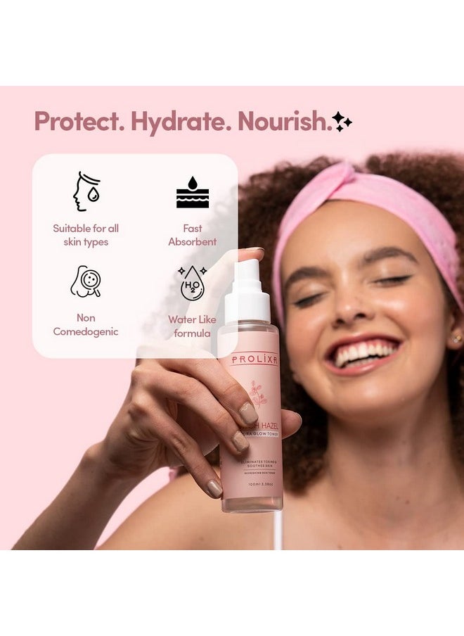 PROLIXR - Witch Hazel Hydra Glow Face Toner | Toner For Glowing Skin | Contains Aloe Vera & Witch Hazel | Toner For Open Pores Tightening | Skin Toner For Combination Skin | - 100Ml - Image 1