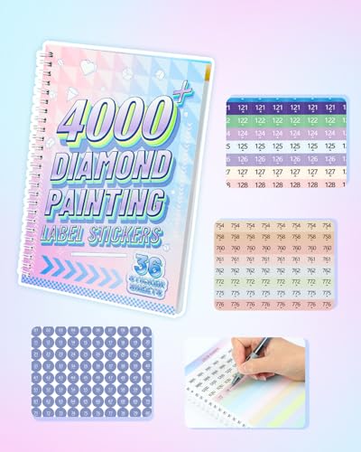 YBUTVY 4000+ Diamond Art Stickers ＆ Labels – 36 Sheets Diamond Painting Accessories and Tools for Storage & Organization, Craft Stickers for Enthusiasts - Image 1
