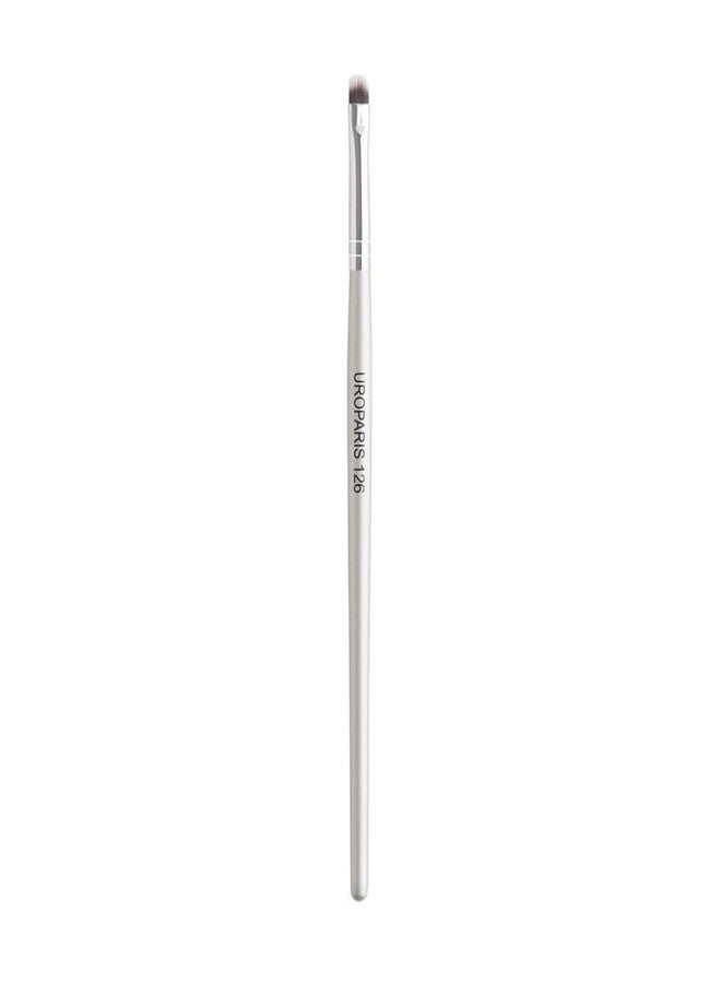 UROPARIS 126 Eye Brush For Makeup | Eyeshadow Brush with Wooden Handle | Synthetic Bristles, Brass Accents - Silver (1 Piece) - Image 1