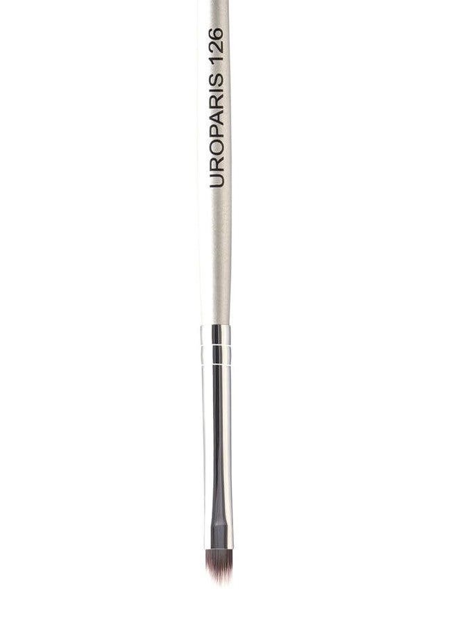 UROPARIS 126 Eye Brush For Makeup | Eyeshadow Brush with Wooden Handle | Synthetic Bristles, Brass Accents - Silver (1 Piece) - Image 3