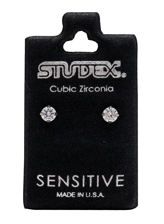 Studex 4MM Cubic Zirconia Allergy-Free Stainless Steel Ear Studs - Image 5