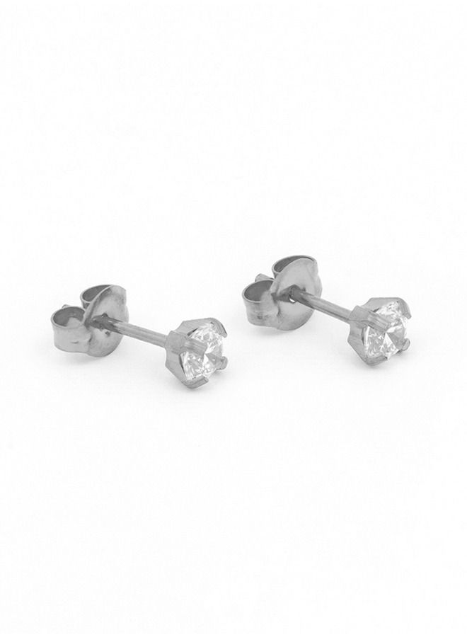 Studex 4MM Cubic Zirconia Allergy-Free Stainless Steel Ear Studs - Image 2