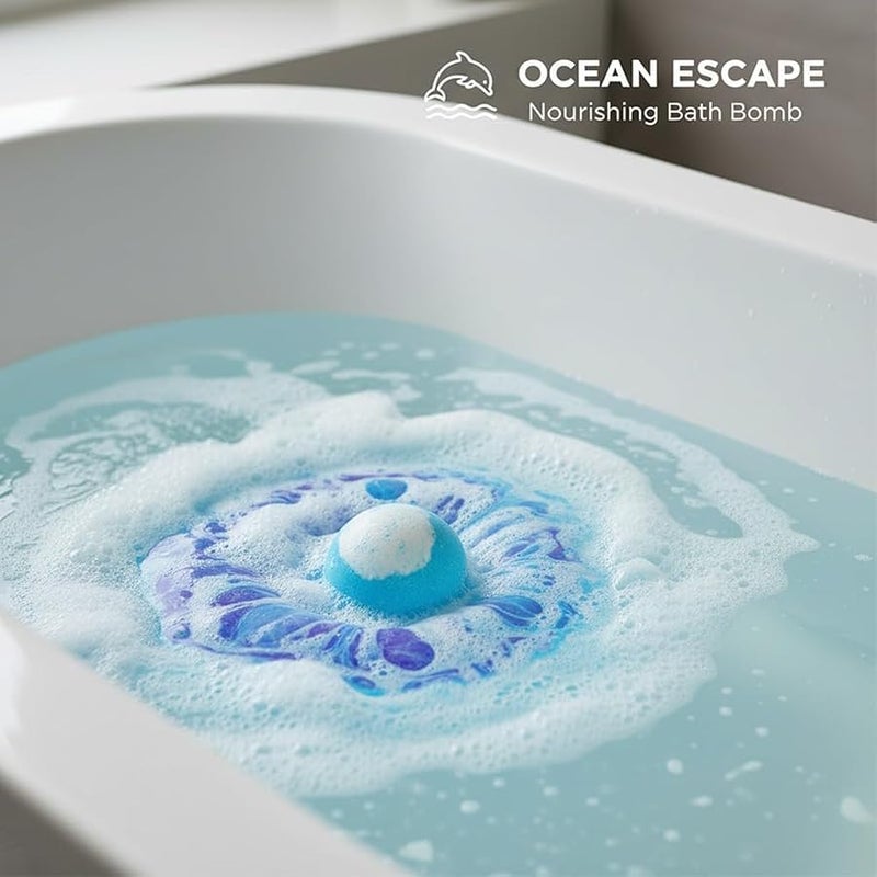 ATRJSZ Bath Bombs with Surprise Inside, 6/12 Pack Fizzy Bubble Bath Gift Set, Dinosaur Egg & Ocean Theme Bath Fizzies, Natural Sea Salt Color Changing Spa Easter Bath Balls (Sea Animal 12PC) - Image 3