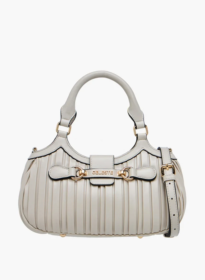 Celeste Pleated Tote Bag with Zip Closure