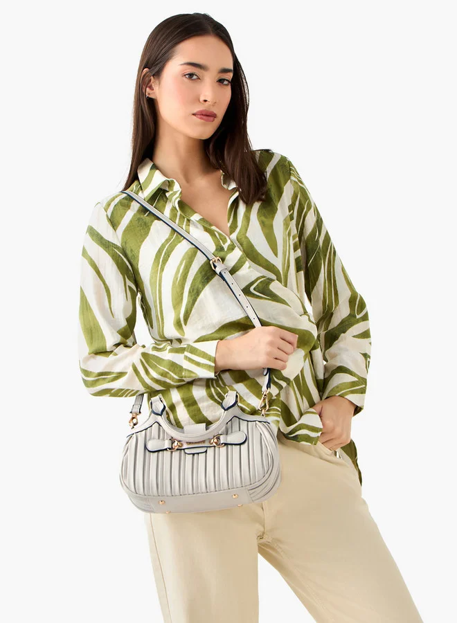 Celeste Pleated Tote Bag with Zip Closure