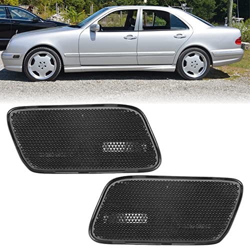 USR UNIQUE STYLE RACING USR DEPO 96-02 W210 E-Class Smoker Bumper Side Marker Light Assembly Set (Left + Right) Compatible with 1996-2002 Mercedes Benz W210 E Class - Image 1