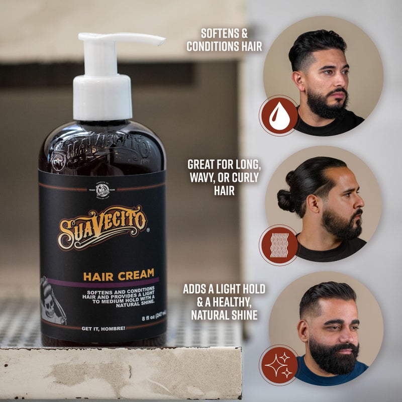 Suavecito Hair Cream Pump Bottle Medium Shine All Day Light Hold (16 oz) - Image 1