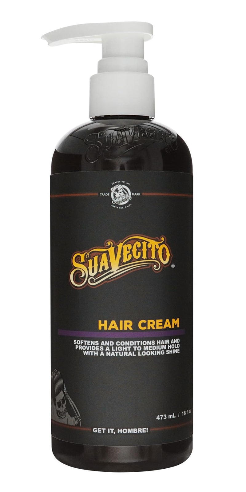 Suavecito Hair Cream Pump Bottle Medium Shine All Day Light Hold (16 oz) - Image 1