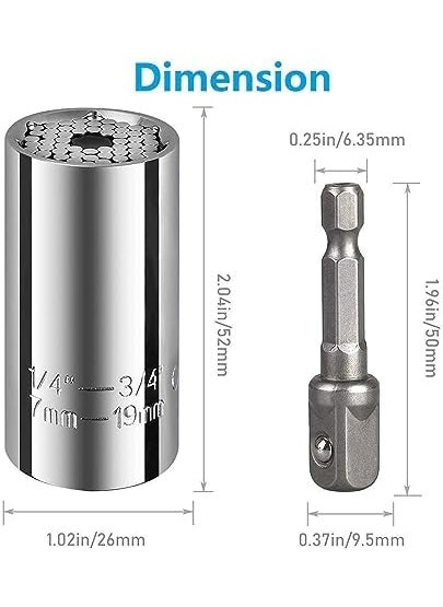 BANTER - BANTER Eagle Enterprise Wrench Tool Kit Universal Torque Wrench Head Set Power Drill Adapted Universal Socket Grip Socket Sleeve 719mm Power Drill Ratchet Bushing Spanner Key Grip Hand Tools - Image 1