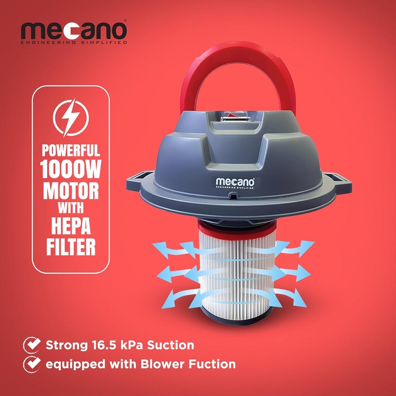 iBELL مكنسة كهربائية IBELL Primea1000 للاستخدام المنزلي رطبة وجافة مع فلتر HEPA سعة 10 لتر محرك عالي الكفاءة 1000 واط شفط بقوة 165 كيلو باسكال ومكنسة كهربائية 3 في 1 مكنسة كهربائية محمولة - Image 2