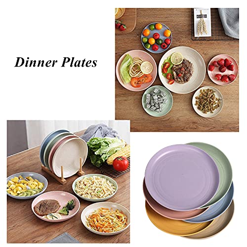 WANBY Lightweight Wheat Straw Plates Unbreakable Dinner Dishes Plates Set Dishwasher & Microwave Safe (Small 6 Pack 5.9') - Image 3