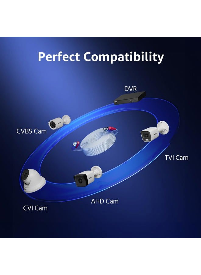 ANNKE (2) 30M/100 Feet BNC Video Power Cable For CCTV Camera DVR Security System-white - Image 5