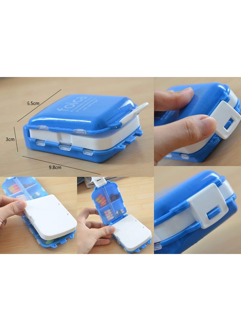 Topinon Topinon Folca Plastic Rectangular Medicine Box Mini Vitamin Pill Tablet Case Organizer (Set of 2) Rectangular, Multicolor  - Image 3
