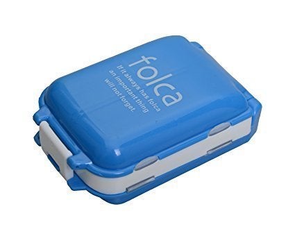 Topinon Folca Plastic Rectangular Medicine Box Mini Vitamin Pill Tablet Case Organizer (Set of 2) Rectangular, Multicolor