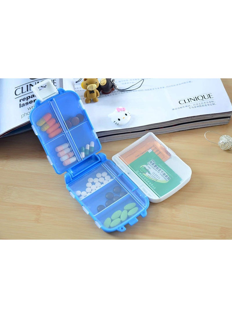 Topinon Topinon Folca Plastic Rectangular Medicine Box Mini Vitamin Pill Tablet Case Organizer (Set of 2) Rectangular, Multicolor  - Image 2
