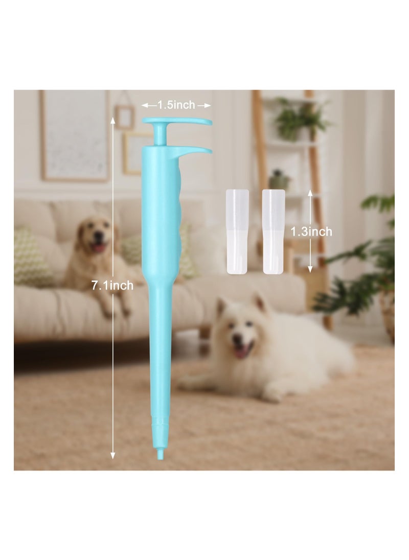 SYOSI - Pet Pill Dispenser, Pet Piller Gun Oral Tablet Capsule, Pet Piller Soft Tip Tablet Silicone Pusher Pill Feeder for Cats, Dogs, and Small Animals 2PCS (Blue) - Image 1