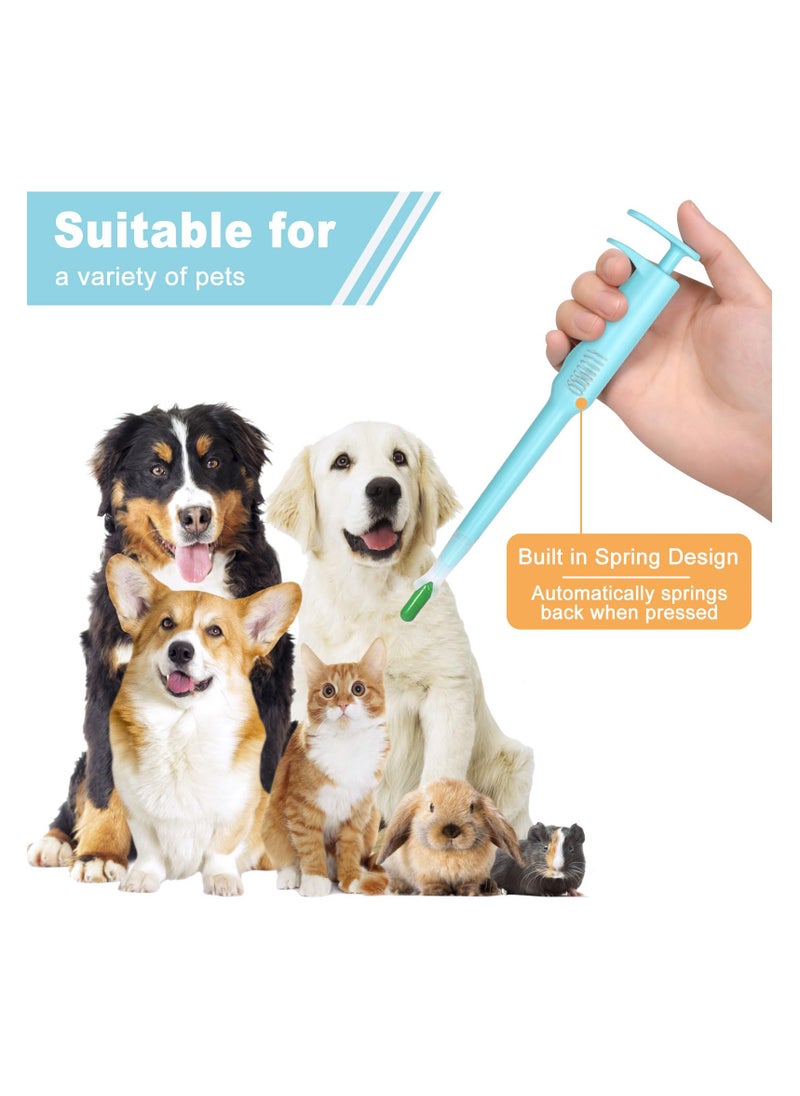 SYOSI - Pet Pill Dispenser, Pet Piller Gun Oral Tablet Capsule, Pet Piller Soft Tip Tablet Silicone Pusher Pill Feeder for Cats, Dogs, and Small Animals 2PCS (Blue) - Image 1