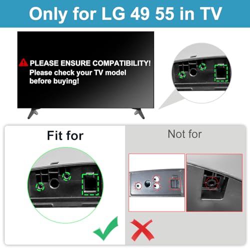 Varghesyla TV Legs for LG TV Stand Replacement Base, for 49 55 Inch LJ UJ Series LG TV Legs 49UJ6300 49LJ550M 49UJ6320 49UJ630T 49UJ635T 55UJ6300 55UJ6320 55UJ630T 55UJ635T 55LJ5500 with Screws - Image 2