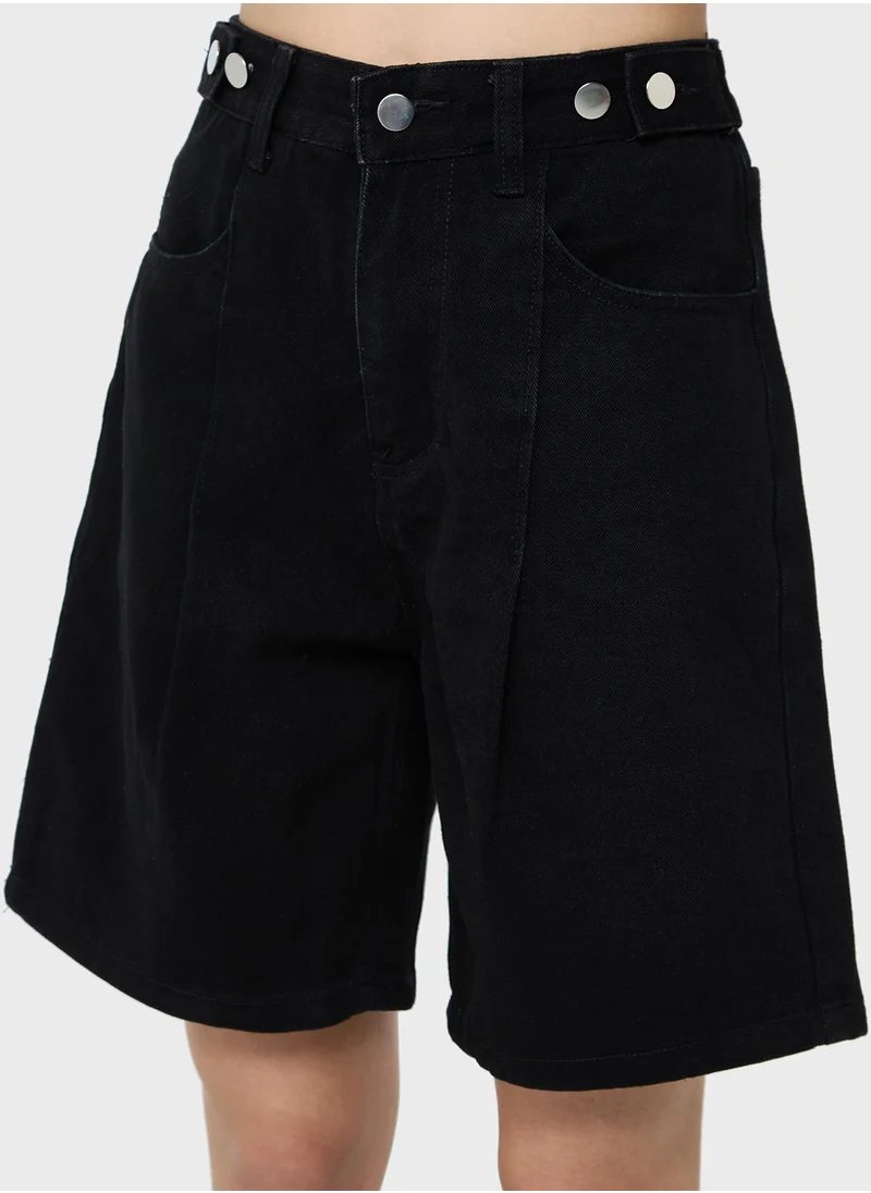 Ginger High Waist Denim Bermuda Shorts