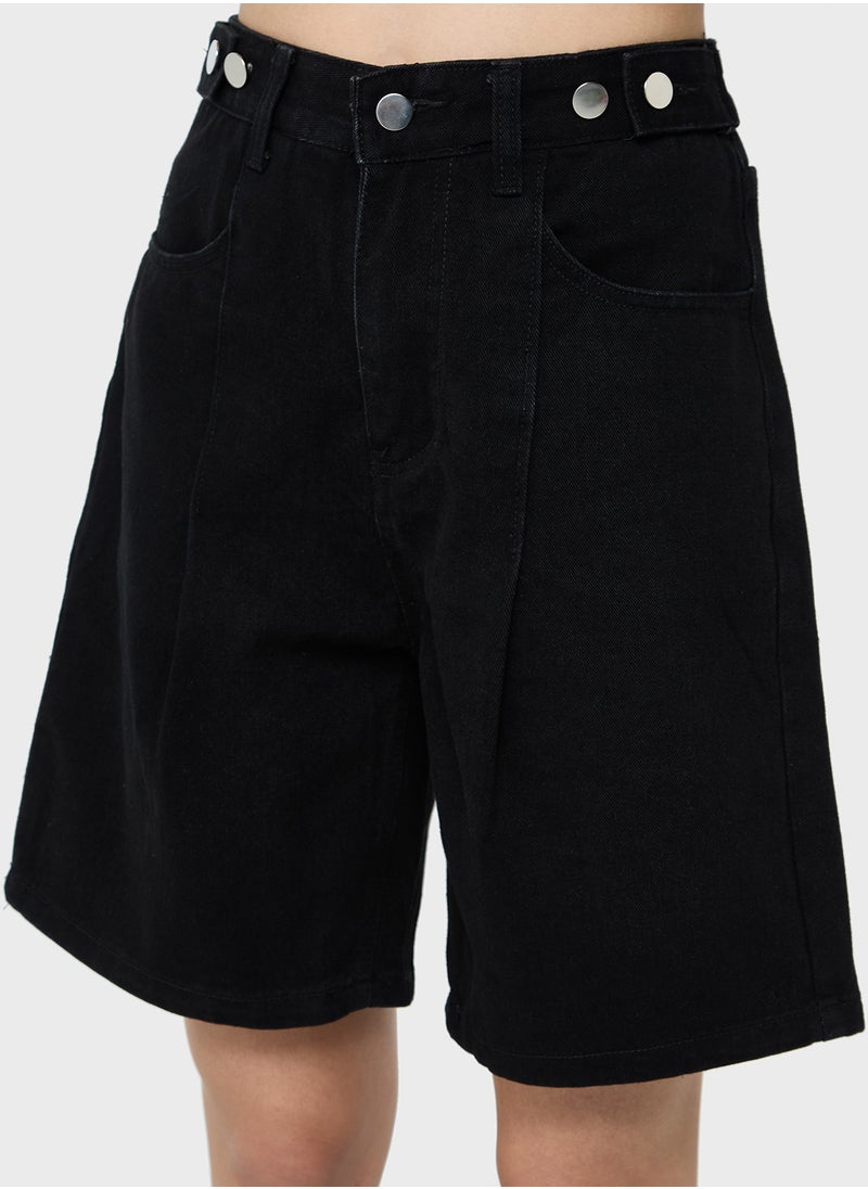 Ginger - High Waist Denim Bermuda Shorts - Image 1