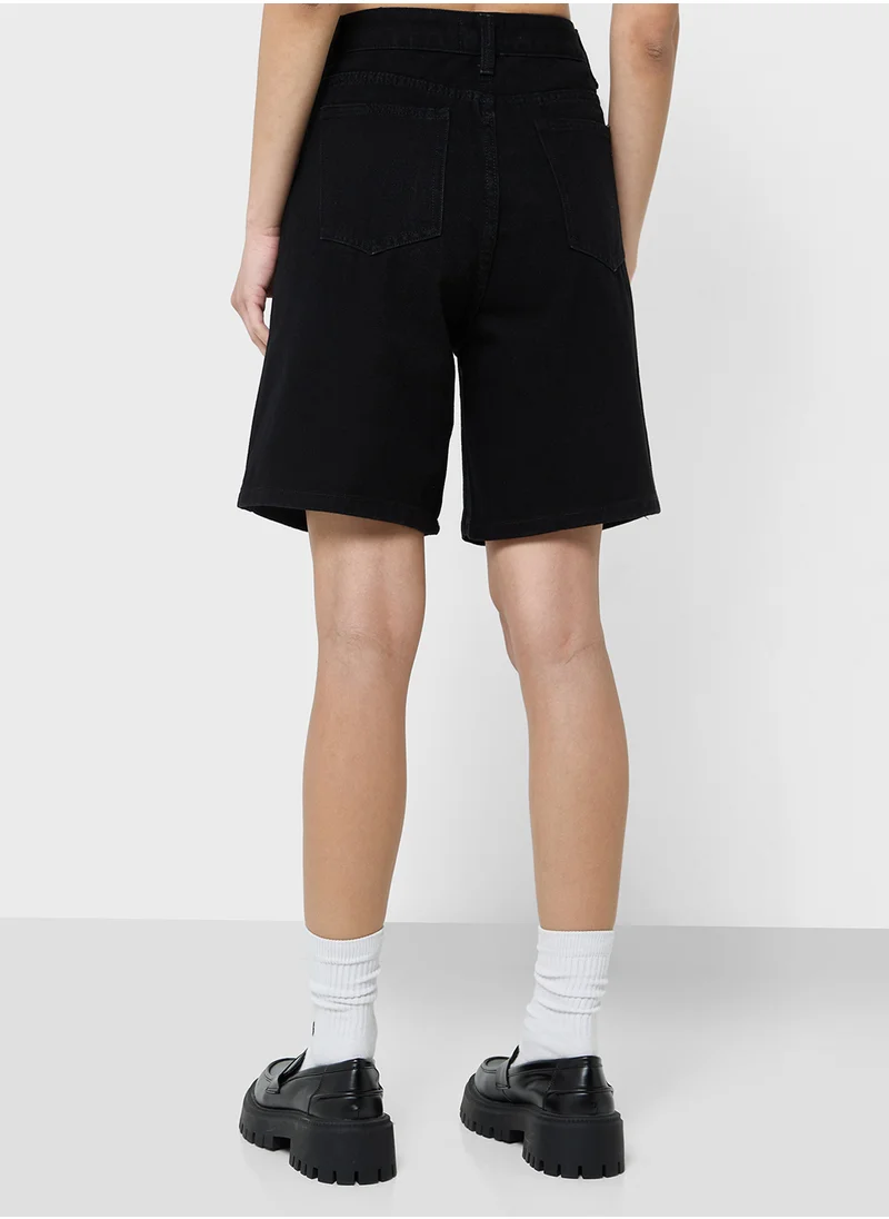 Ginger High Waist Denim Bermuda Shorts