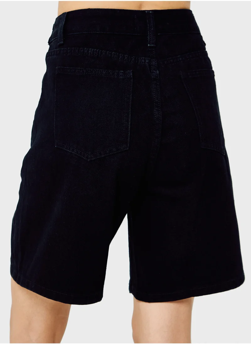 Ginger High Waist Denim Bermuda Shorts
